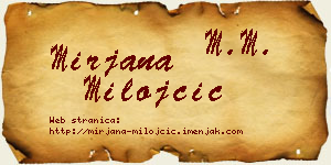 Mirjana Milojčić vizit kartica